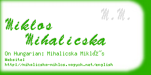 miklos mihalicska business card